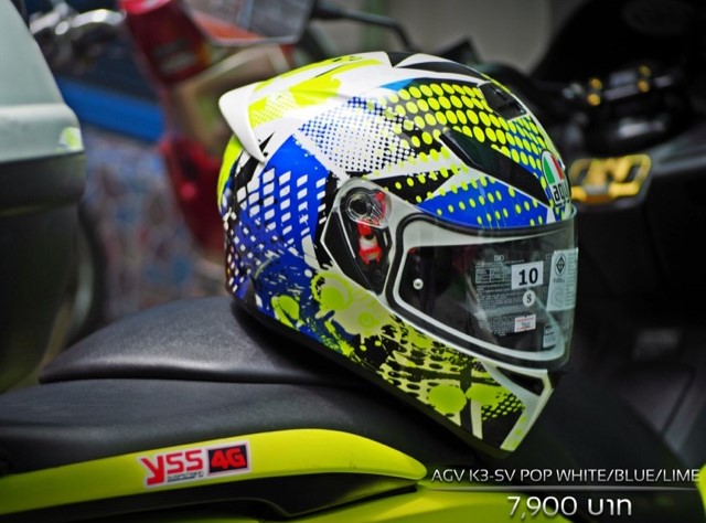 หมวกกันน็อคเต็มใบ AGV K3SV #10 MULTI POP WH/BL