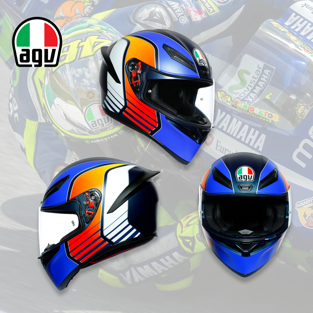 หมวกกันน็อคเต็มใบ AGV K1 #20 POWER MATT DARK BLUE/ORANGE/WHITE